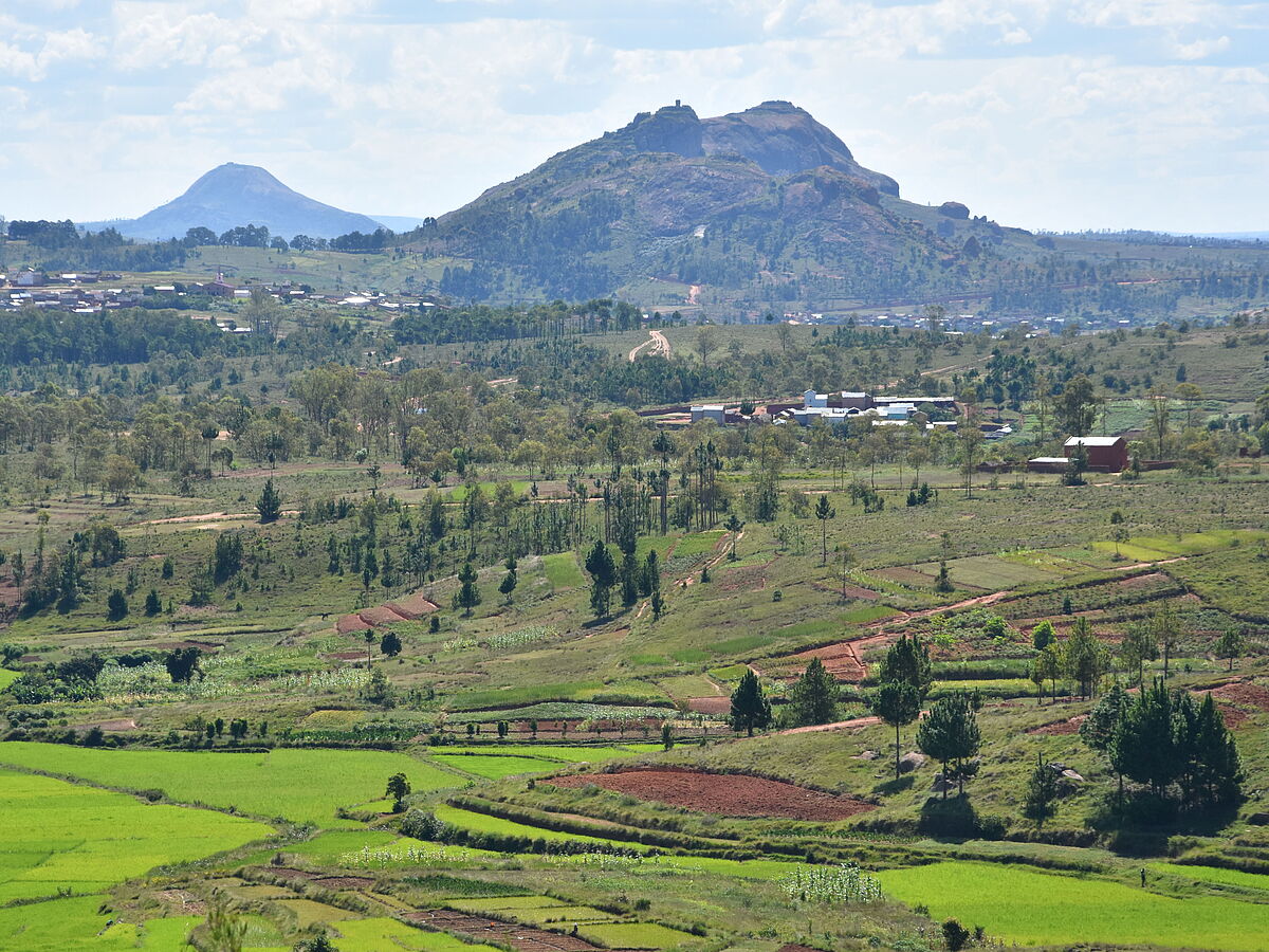 landscape with inselbergs near Lemurs park