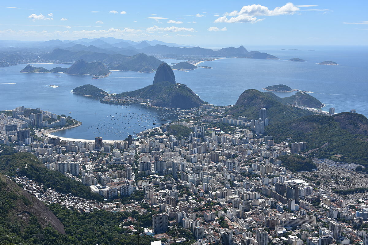 Inselberg landscape with Sugar Loaf Mt. in Rio de Janeiro, Brazil 
